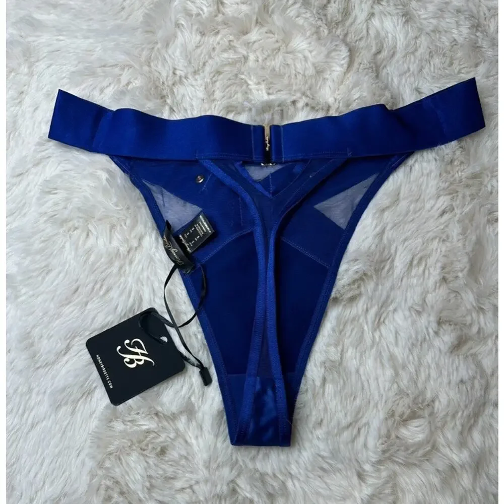 Honey Birdette KEELY💙 Navy Blue & Gold 2 Piece Set 32C & Small Thong